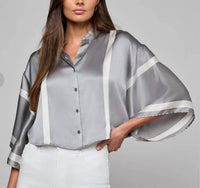 L'Agence - Dru Mandarin Crop Blouse