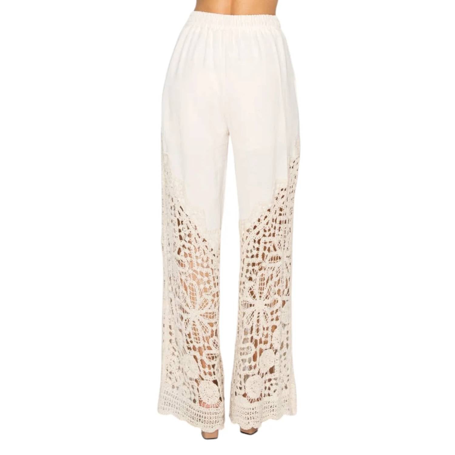 Origami - Latte Crochet Trim Pant