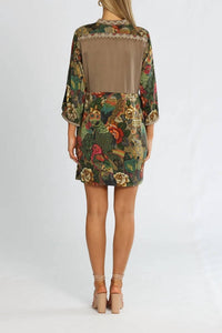 Johnny Was Parrot Gweneth Tunic Dress in multi - women's dress - detail view