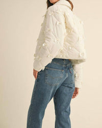 Mable - Women's Quilted Bow Detailed Jacket