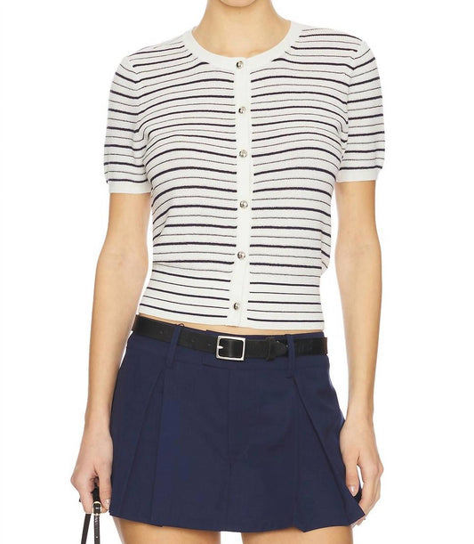 Rag & Bone - Dina Stripe Short Sleeve Cardigan