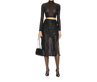 Enza Costa - Sequin Cropped Mockneck Top