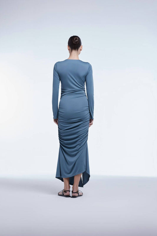 Dāl The Label - Ruched Asymmetric Midi Dress