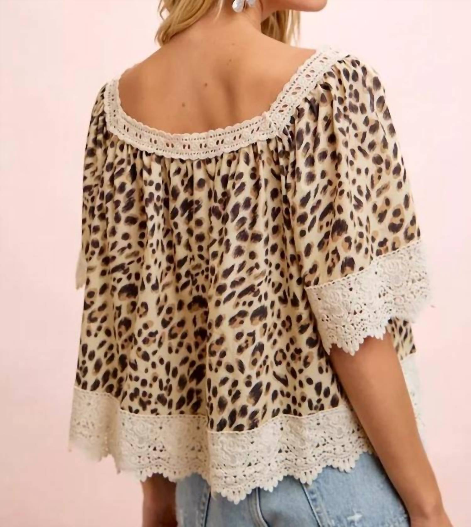 Bibi - Lace Mix And Match Square Neckline Top