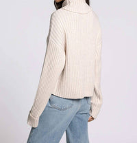 Weekend Los Angeles Virginia Turtleneck Sweater in bone white - women's sweater - alternate view