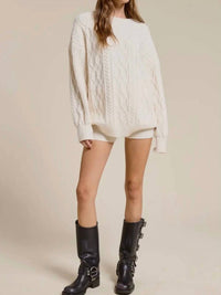 Mimosa - Cable Knit Sweater and Shorts Set