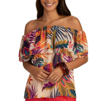 Trina Turk - Floral Printed Off-shoulder Top