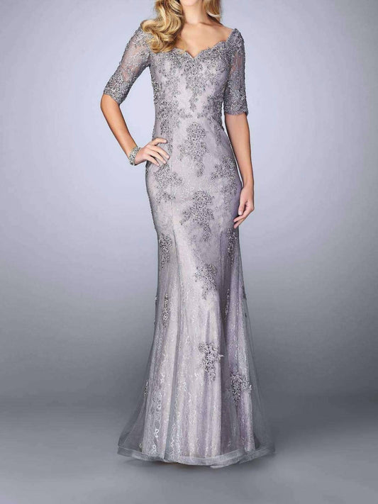 La Femme - Applique Evening Gown