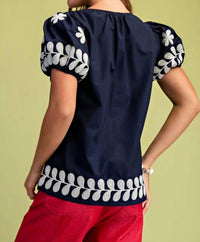 Gigio - Puff Sleeve V-neck Top