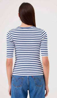 Goldie Lewinter - Rib Half Sleeve Scoop Neck Top