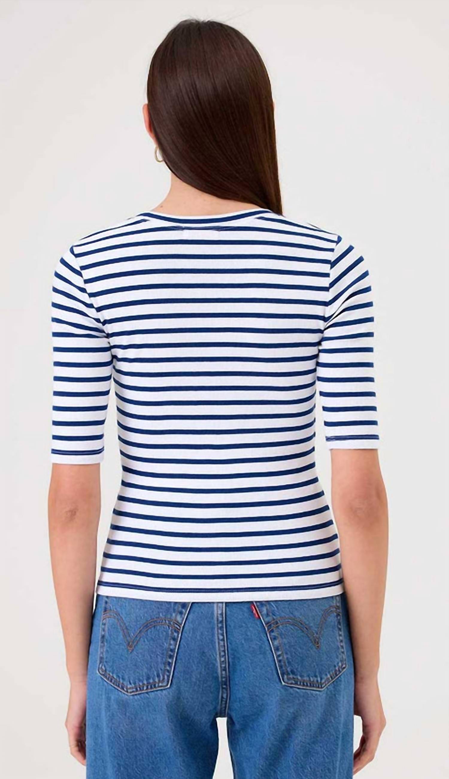 Goldie Lewinter - Rib Half Sleeve Scoop Neck Top