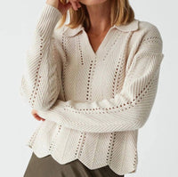 Michael Stars - Famke Cropped Collared Pullover