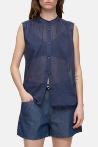 CLOSED Cotton Voile Blouse in space blue - women's blouse - view 4