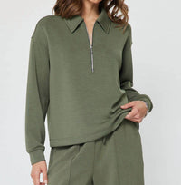 Current Air - Collared Half-zip Pullover Sweatshirt