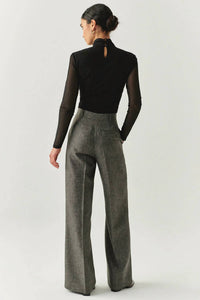 Exquise - Women's Drew Draped Mesh Turtleneck Blouse