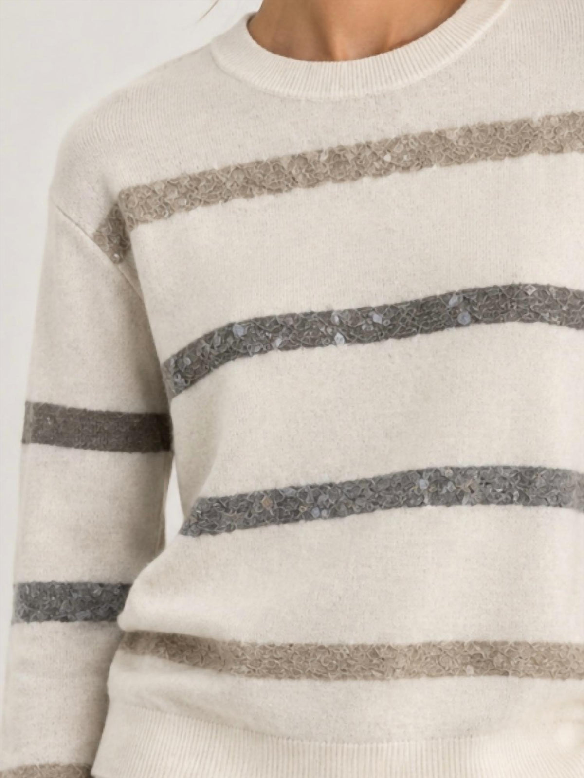 Brunello Cucinelli - Sequin-embel Striped Sweater