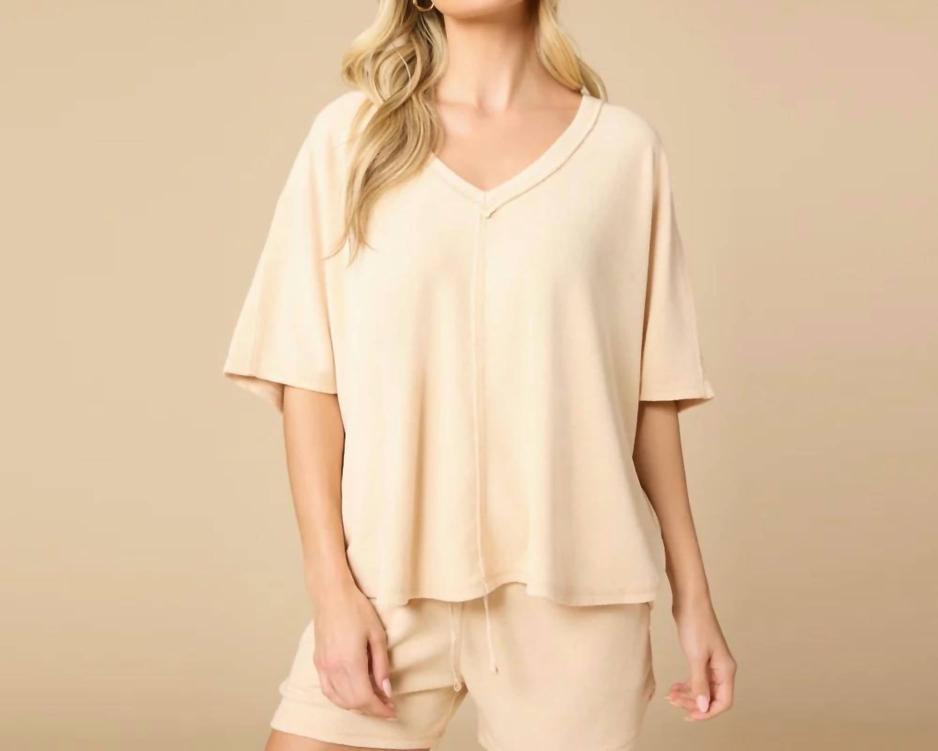 Softies - Terry Relaxed V-neck With Short Set