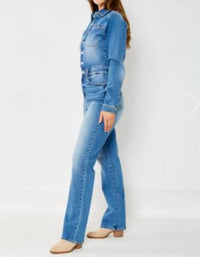 Judy Blue - High Waisted Long Sleeve Slim Jumpsuit