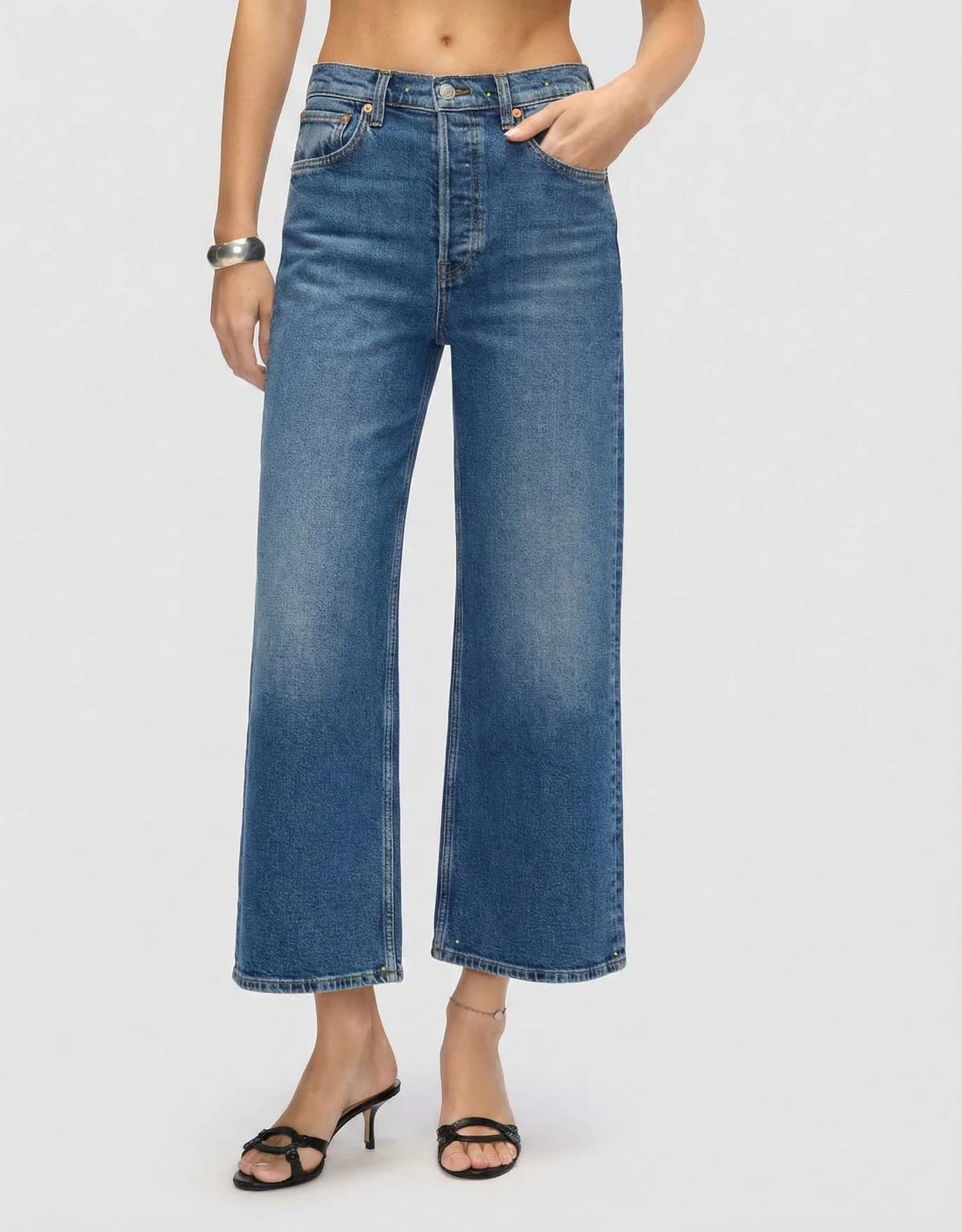 Re/Done - Women's High Rise Wide Leg Crop Jean