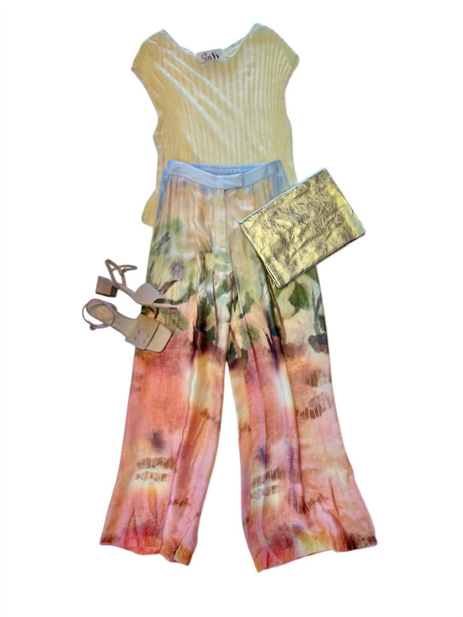 B-Yu - Women's Printed Wide Leg Pants