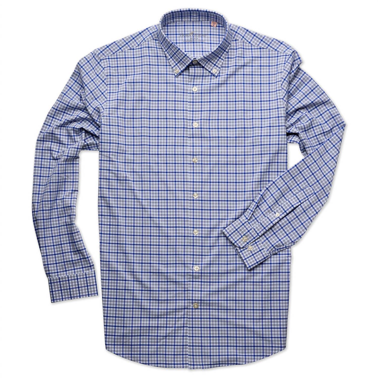 Horn Legend Men's Plano Peak Lightweight Performance Woven Shirt in navy grey - men's shirt