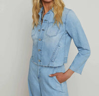 L'Agence - Janelle Slim-raw Denim Jacket