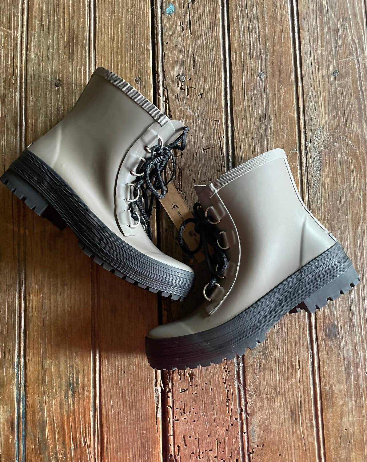 Ava Lace-Up Ankle Rain Boot
