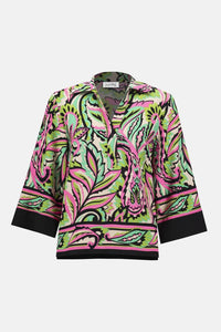 Joseph Ribkoff - Woven Paisley Print Boxy Top