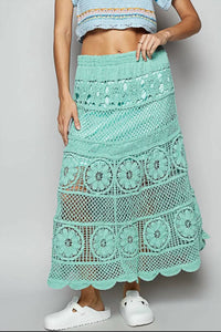 Pol - Lace Tiered Midi Skirt