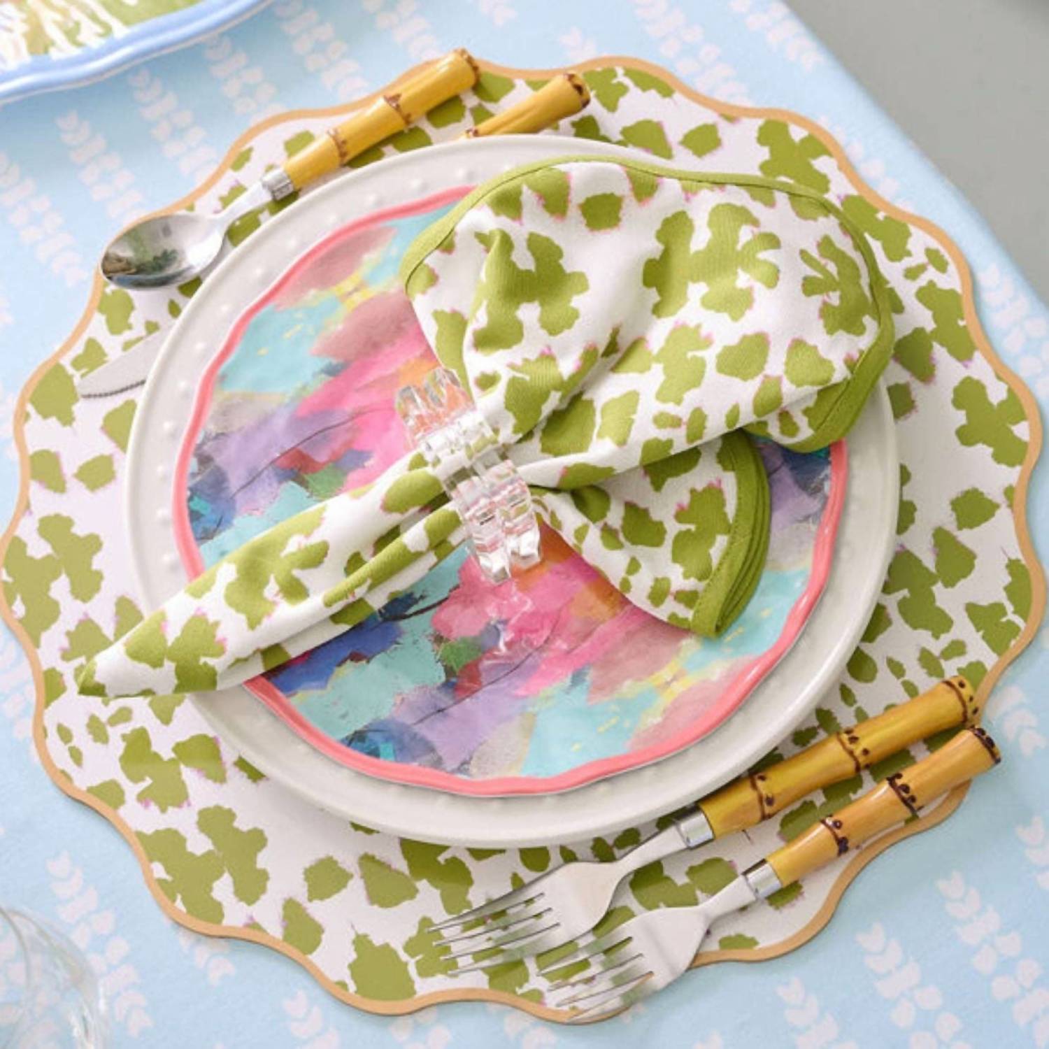 Laura Park - Chintz Scalloped Dinner Napkins