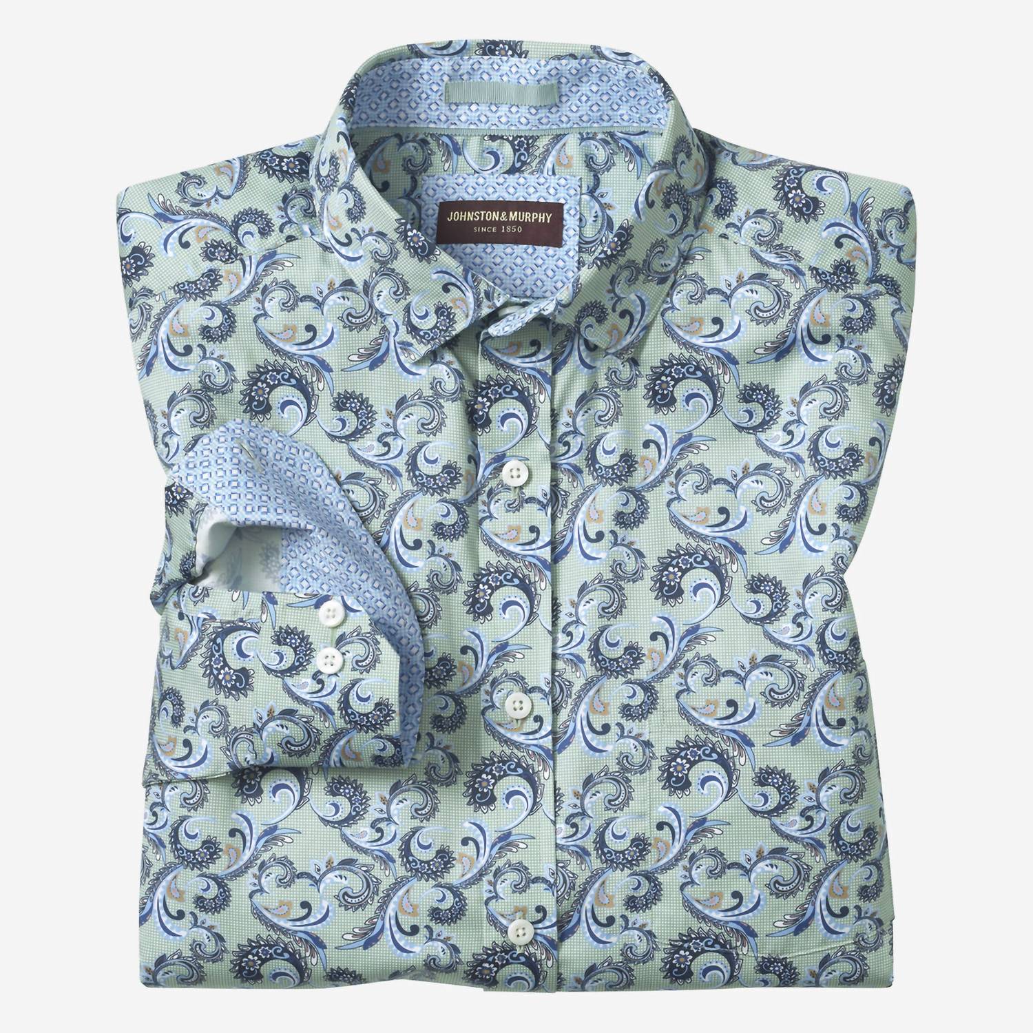 Johnston & Murphy - Check Paisley Swirls Shirt