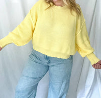 LE LIS Golden Hour Mock Neck Sweater in yellow - women's sweater - view 4