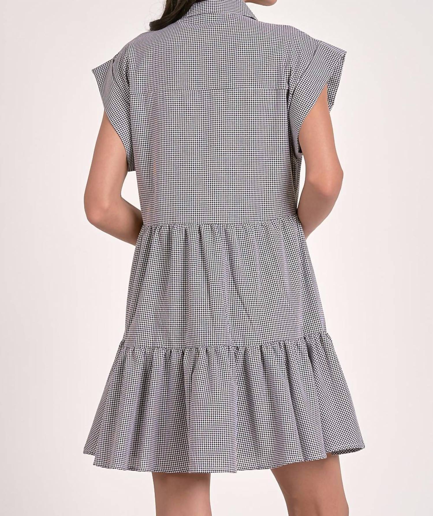 Elan - Cap Sleeve Button Down Dress