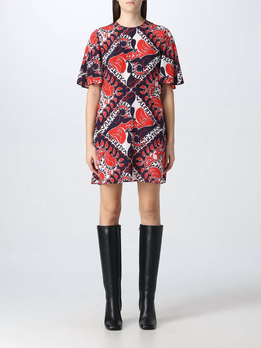 Valentino - Allover Graphic Printed Crewneck Dress