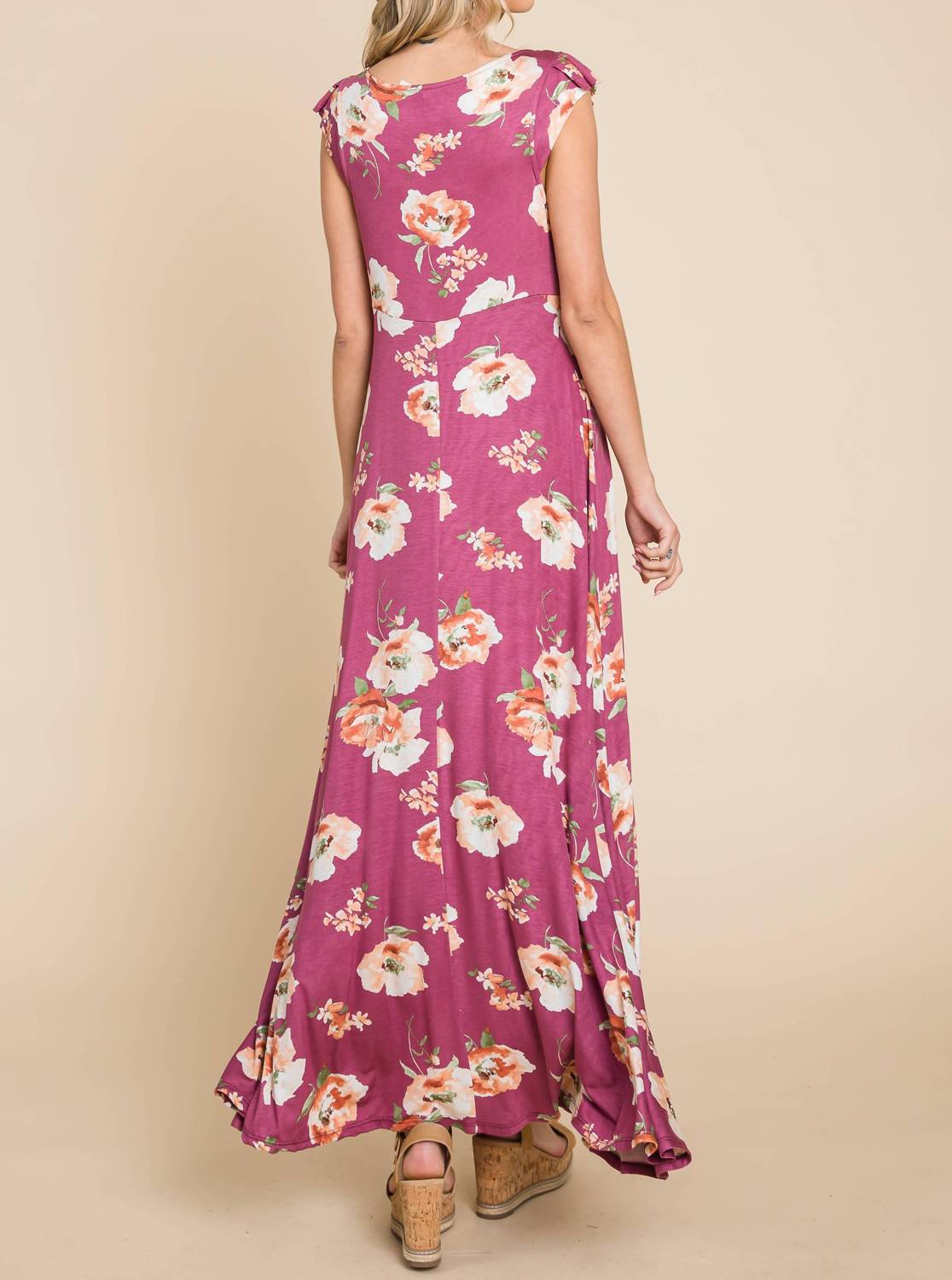 Emerald Collection - Floral Printed Scoop Neck Maxi Dress