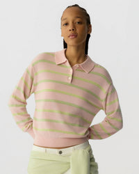 Guest In Residence - Collegiate Cashmere Stripe Polo Shirt