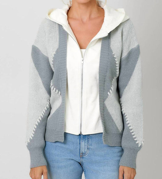 Mystree - Twofer Hoodie Sweater Cardigan