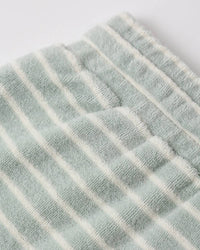 Rylee + Cru Boy's Terry Short in seafoam stripe - kids' shorts - detail view