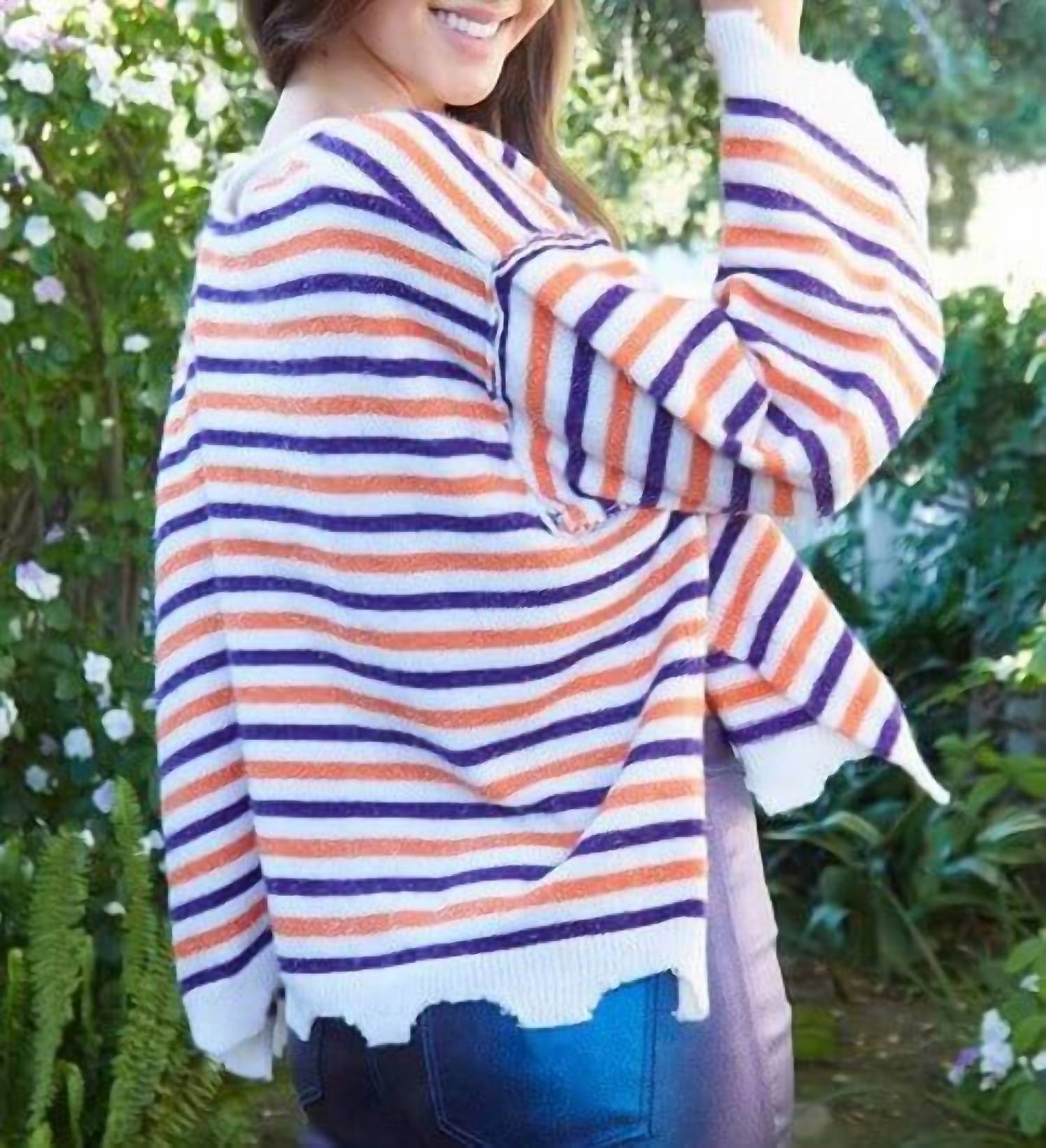 Peach Love - Kathryn Soft Striped Sweater