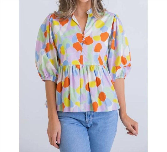 Multi Color Poplin Blouse