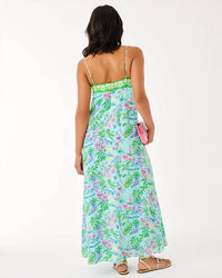 Lilly Pulitzer Amalfi Silk Maxi Dress in salt pond blue - women's dress - view 5