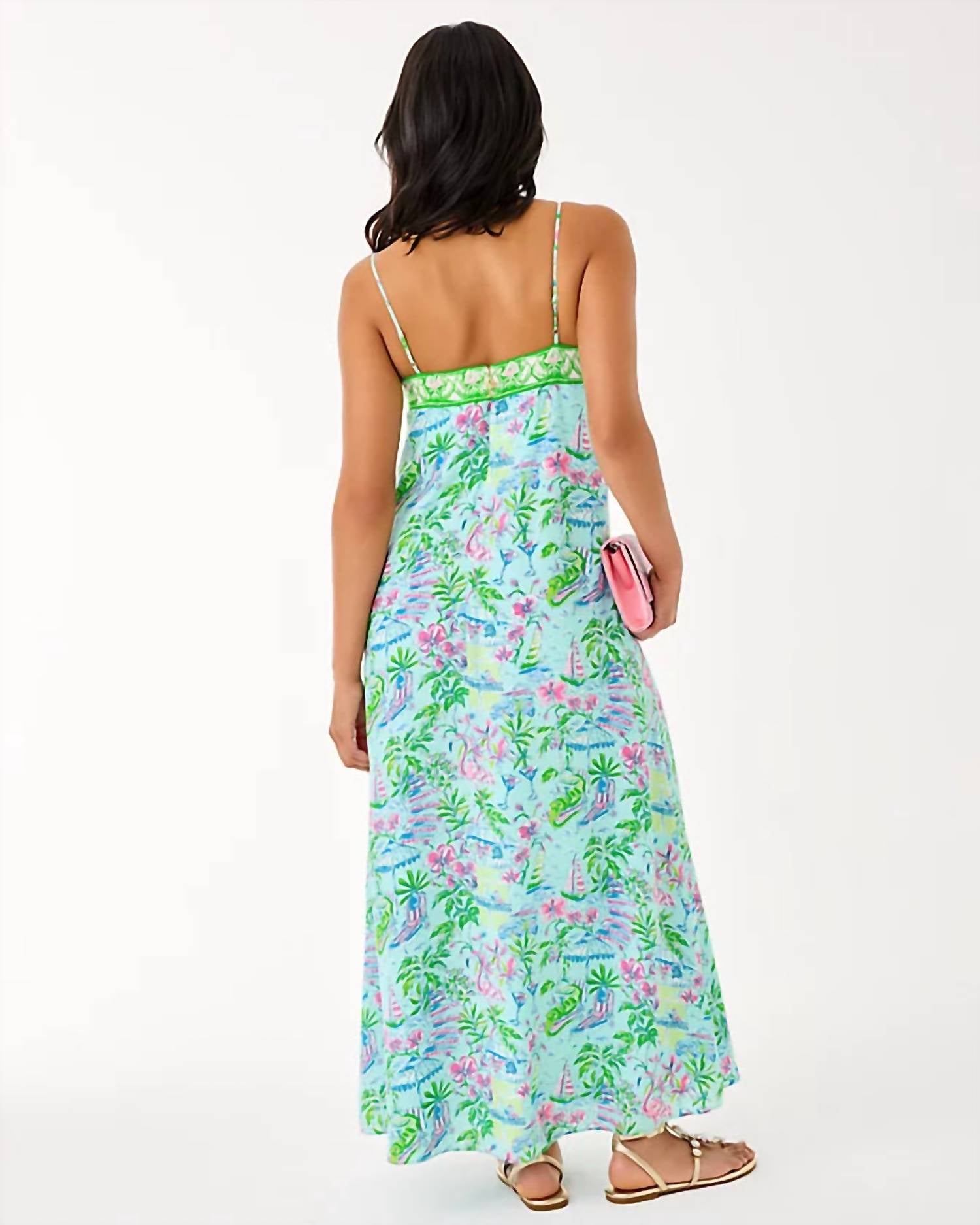 Lilly Pulitzer Amalfi Silk Maxi Dress in salt pond blue - women's dress - view 5