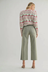 Just Black Denim - Nautical High Rise Wide Leg Jeans