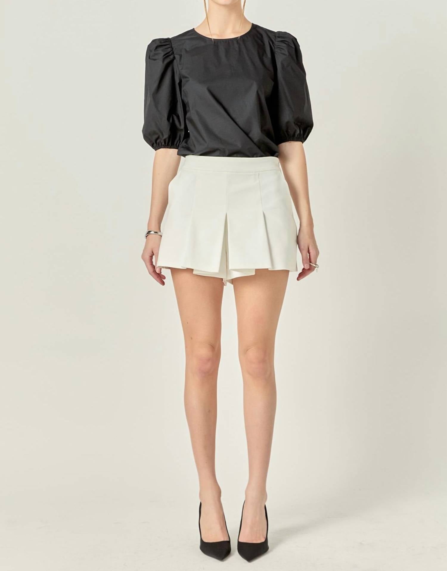 English Factory - Poplin Puffed Sleeve Top