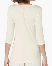 Pj Harlow - Women's Norah Rib Knit 3/4 Sleeve Tee