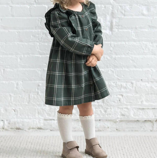 Kendi - Girl's Rya Flannel Ruffle Dress