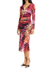 Donna Morgan - Maggy London Violeta Mesh Midi Gathered Dress