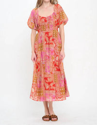 Meet Me In Santorini - Puff Sleeves Maxi Dress