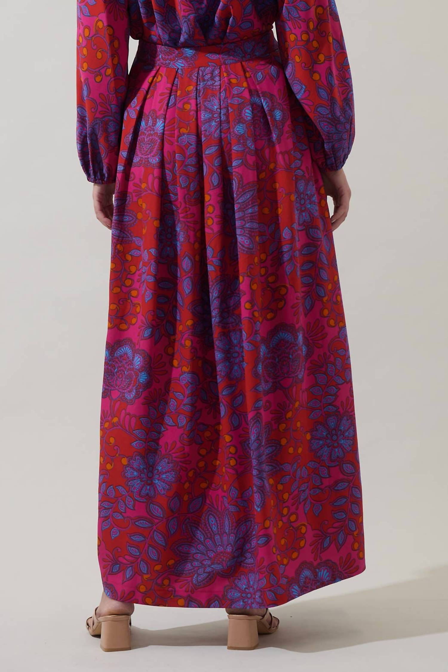 Sugarlips - Darret Floral Lucie Pleated Maxi Skirt