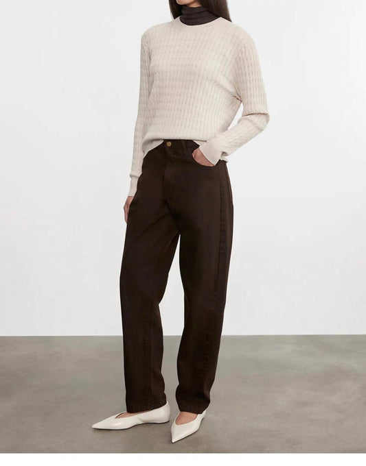 Enza Costa - Cable Knit Easy Crewneck Sweater